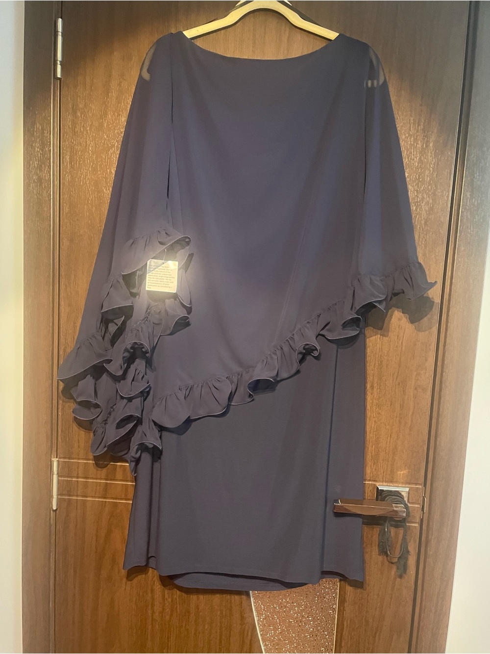 Xscape One-Shoulder Navy Ruffle Dress - Picture 5 of 5